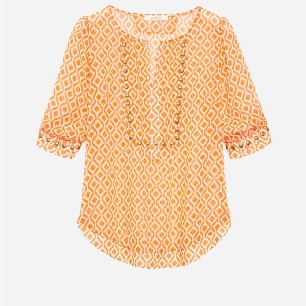 41 Hawthorn Moni Geo Print Orange Blouse